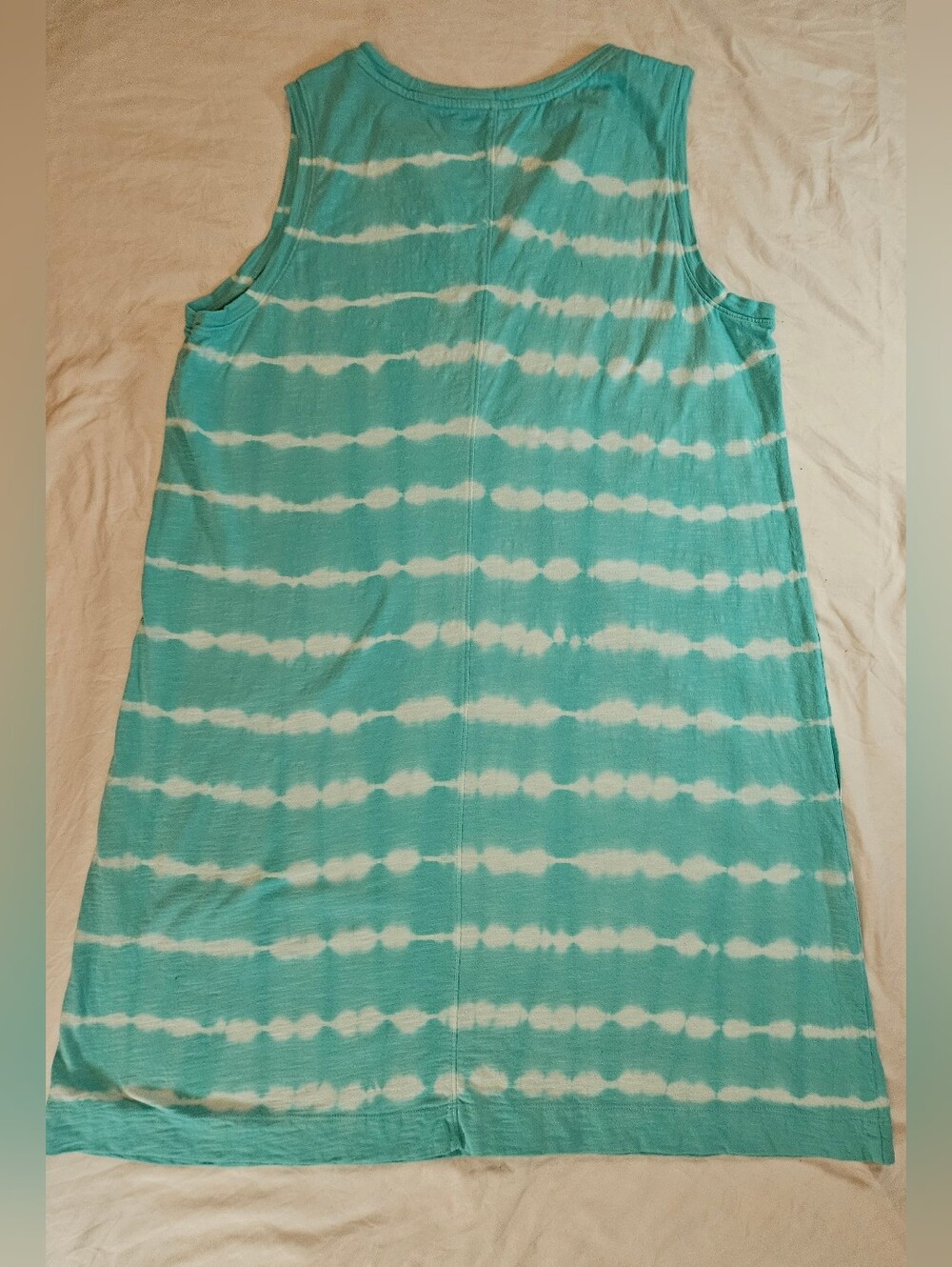 Sonoma Womens Turquoise & White Stripe Tie Dye Sleeveless Tank Dress Size XL - Picture 12 of 13